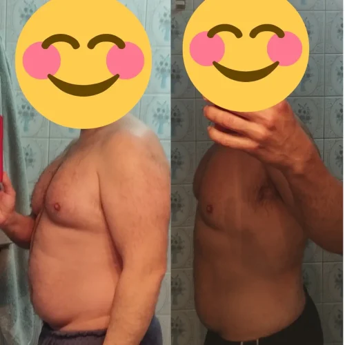 Recomposición corporal masculina lograda con el método nutricional de Aitor Arrazola.